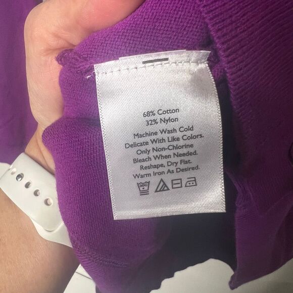 Eddie Bauer Purple Button Up Cardigan Sz M - Picture 2 of 7